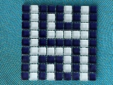 White Blue Glass Mosaic Tile Sheet for Crafts