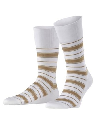 Herren Socken FALKE Shirtline M Baumwolle gemustert 1 Paar Weiß 2000 39-40
