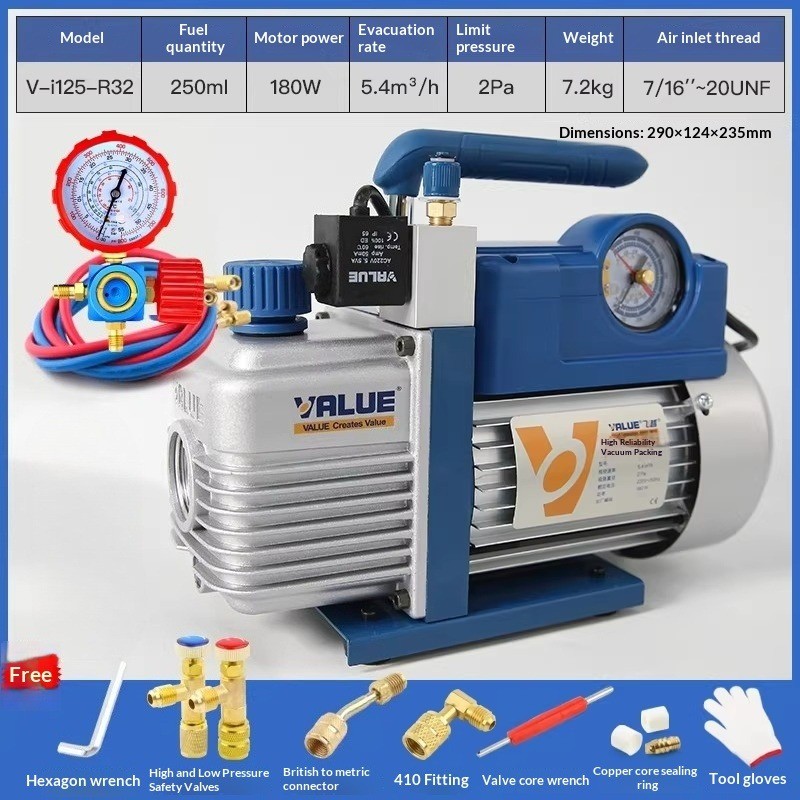 V-i125-R32 Air Conditioning Vacuum Pump Refrigeration Tools 220v 180w
