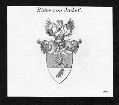 1820 Jmhof Imhof Imhoff Wappen Adel coat of arms Heraldik Kupferstich engraving