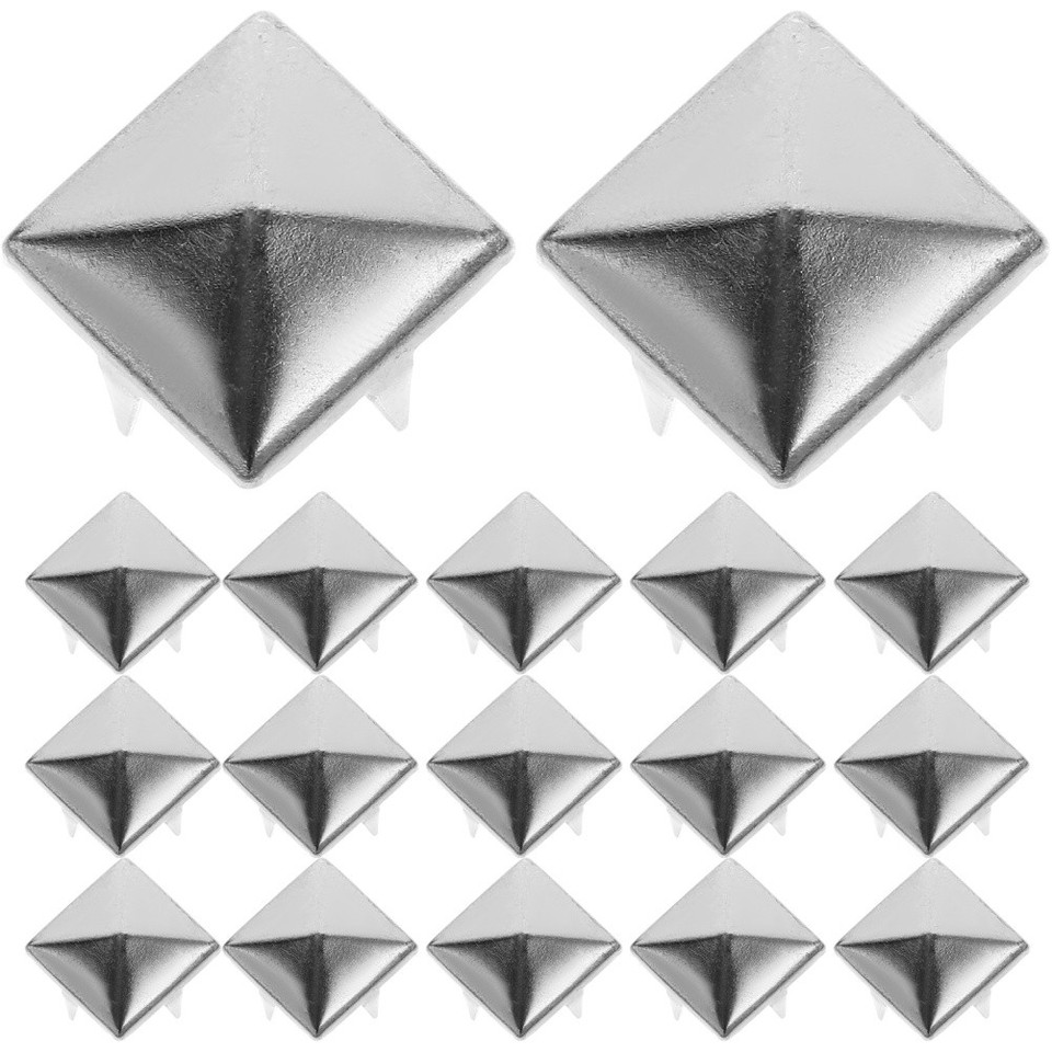 80pcs Square Pyramid Studs For Clothing - 12mm 4-Claw Nailhead Spike ...