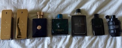 Men's Cologne Collection Paco Rabanne, Versace, Jimmy Choo, Gucci, Spicebomb