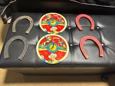 Roy Rogers  Trigger Vintage Tin Lucky Horseshoe Game Ohio Art 4 Horseshoes