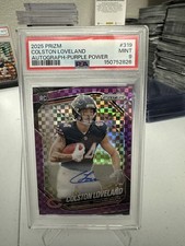 2025 Prizm Colston Loveland Autograph-Purple Power /49 PSA 9 Bears RC