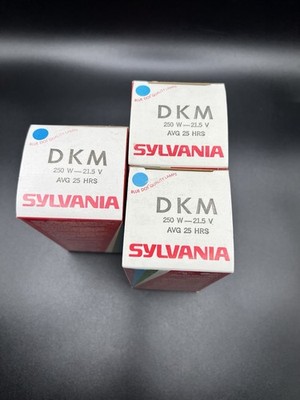 Lot of (3) Sylvania Blue Dot Projector Lamp DKM 250W 21.5V AVG 25 HRS New in Box