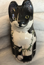 HUNKYDORY Cat Tin Dana Kubick Miniature 1986 Metal Black and White Cat GC