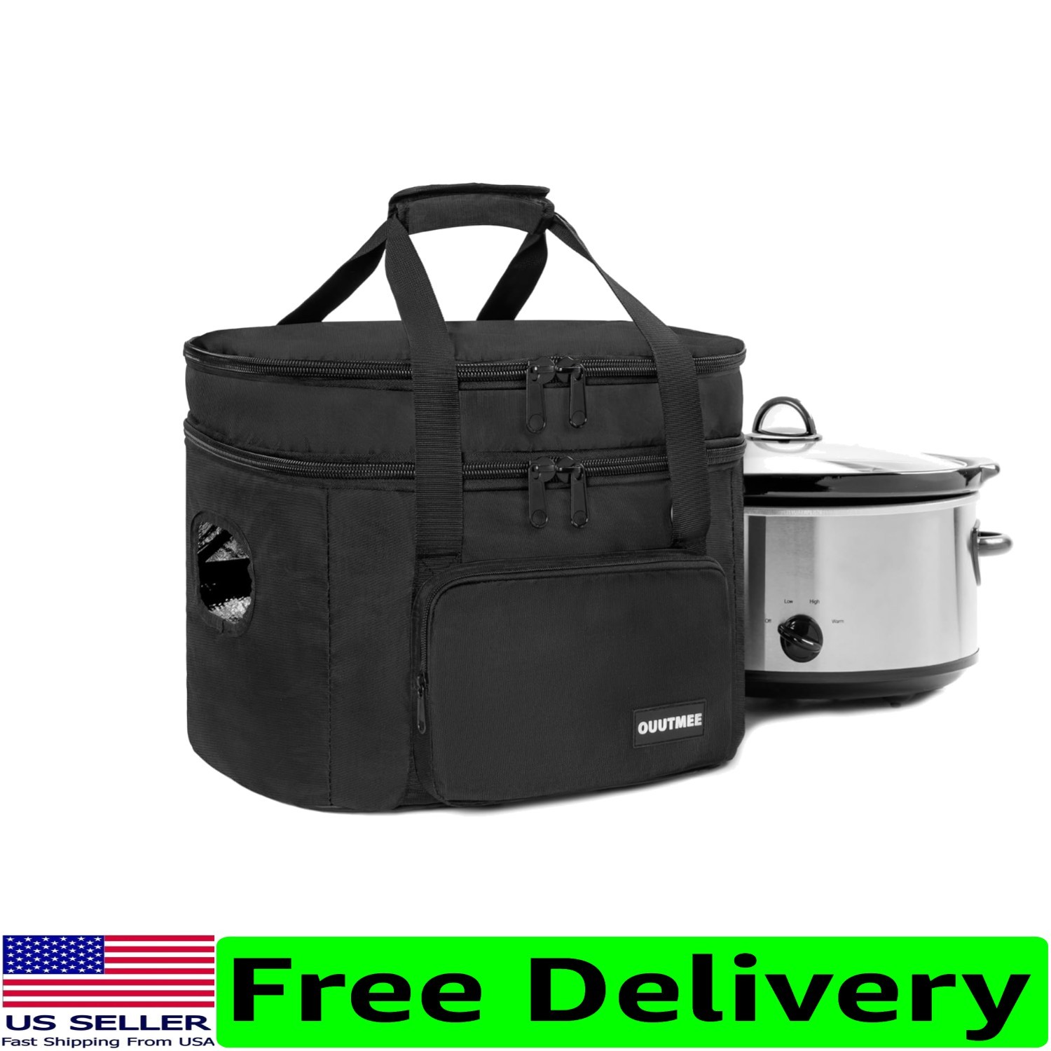Slow Cooker Travel Bag, Double Layers Insulated Slow Cooker 