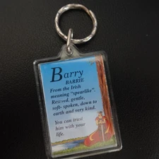 Barry Personalized Keychain Plastic Novelty Name Definition Meaning Gift