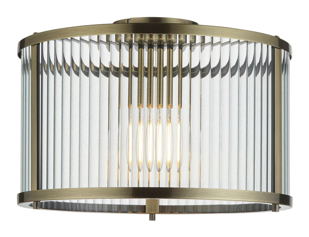 Ceiling Light Brass Ridgeton Antique Flush Endon 106265