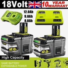 2X~1X Battery For Ryobi 18V One+ Plus 12AH 8AH P108 Li-ion RB18L50 RB18L40 P107