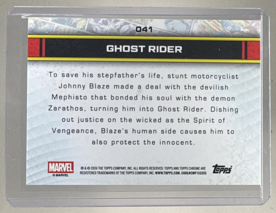 Ghost Rider 2028 Ghost Rider 2026 Topps Chrome Marvel Comics Sapphire #041 Green ...