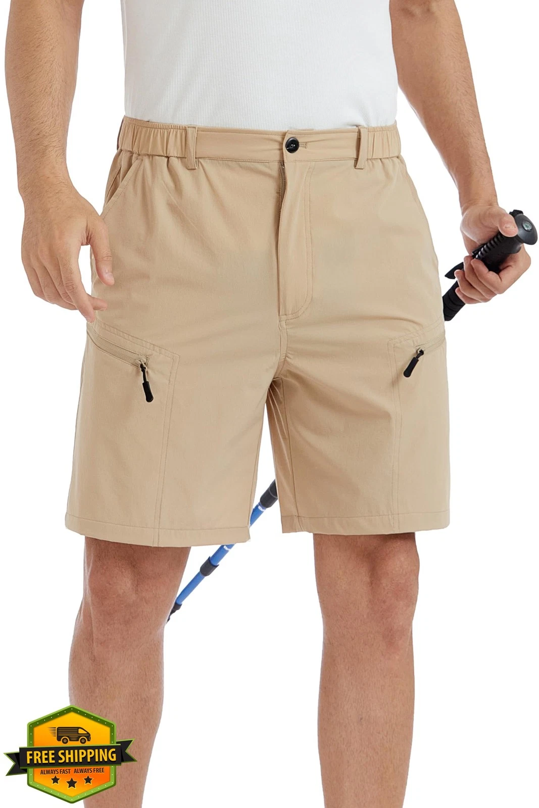 Aoyoting Men's Hiking Golf Shorts 7" Inseam Quick Dry Pockets