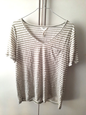 Object, T-Shirt, Streifen Grün, Gr. L, Viscose- Mix