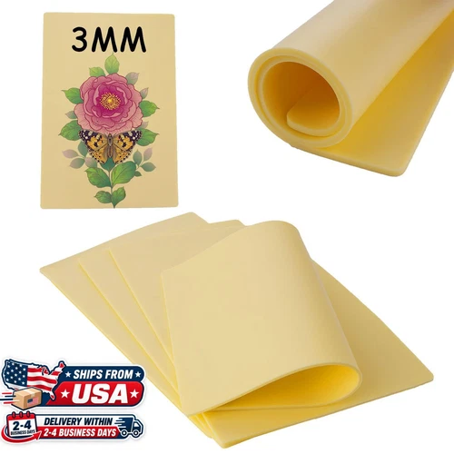 3mm Tattoo Practice Skin, 5 Pcs 12x8  3mm Thick Silicone Fake Skin Blank Double - product listing photo
