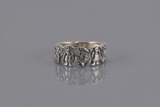 Sterling Silber 8 mm Junge Mädchen Blume akzentuiert durchbrochen Bandring 925 Gr: 7