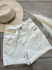 Vintage Shorts Express FLAWED High Waist White Denim 23  