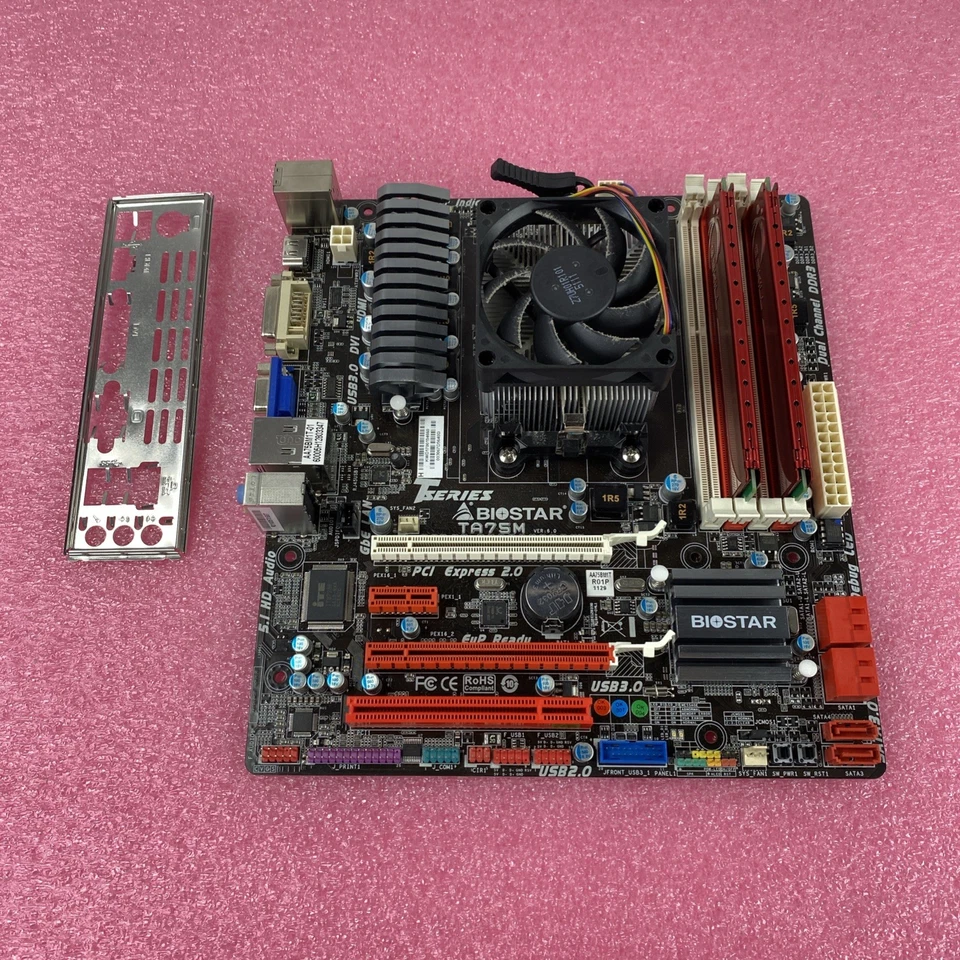Biostat TA75M Motherboard AMD A8-3870 3.00 GHz 3GB RAM w/ Shield - Image 2 of 4