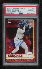 2019 Topps Pro Debut Red Auto 7/10 Jesus Sanchez #76 PSA 10 GEM MT Auto v9t