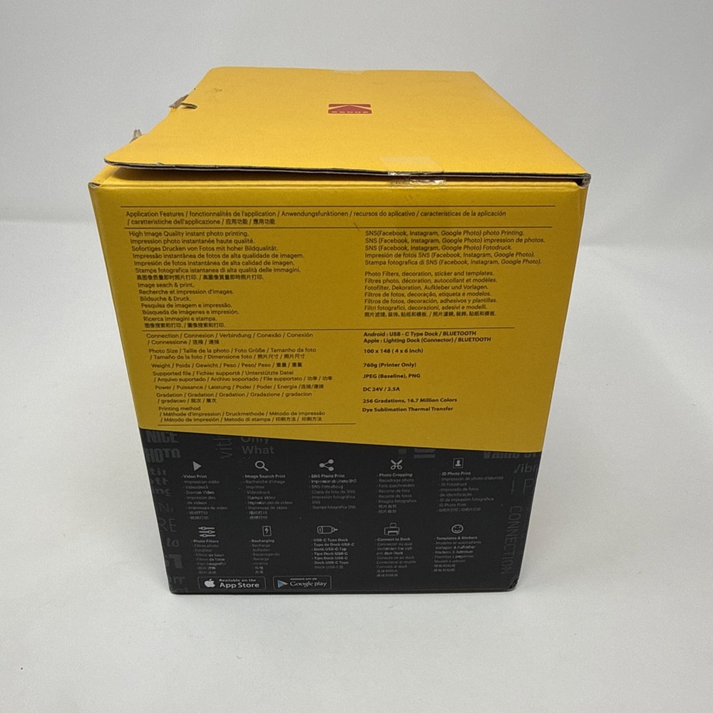 KODAK Instant Dock Printer PD460 Portable Instant Photo Printer Open Box