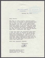 RICHARD M. NIXON - TYPED LETTER SIGNED 01/24/1973