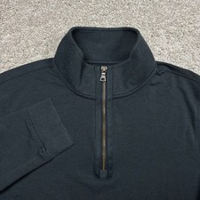 Rhone Mens Quarter Zip Pullover Charcoal Gray Cashmere Silk Blend Size Medium