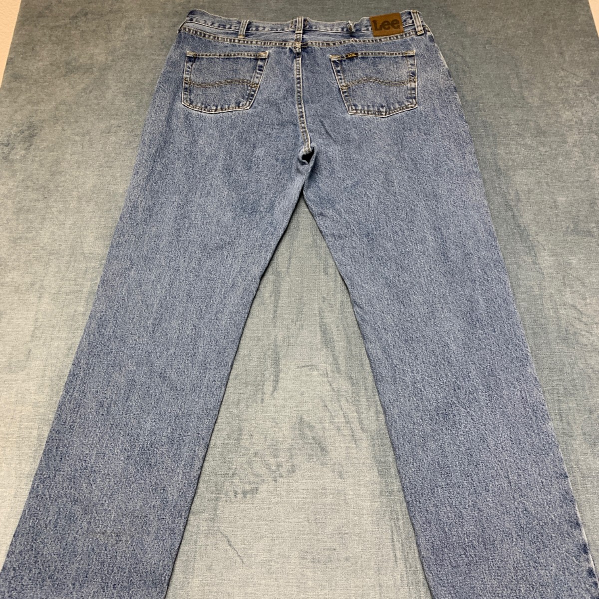 S 40x34 Blue Denim Medium Wash Workwear Relaxed Fit Straight