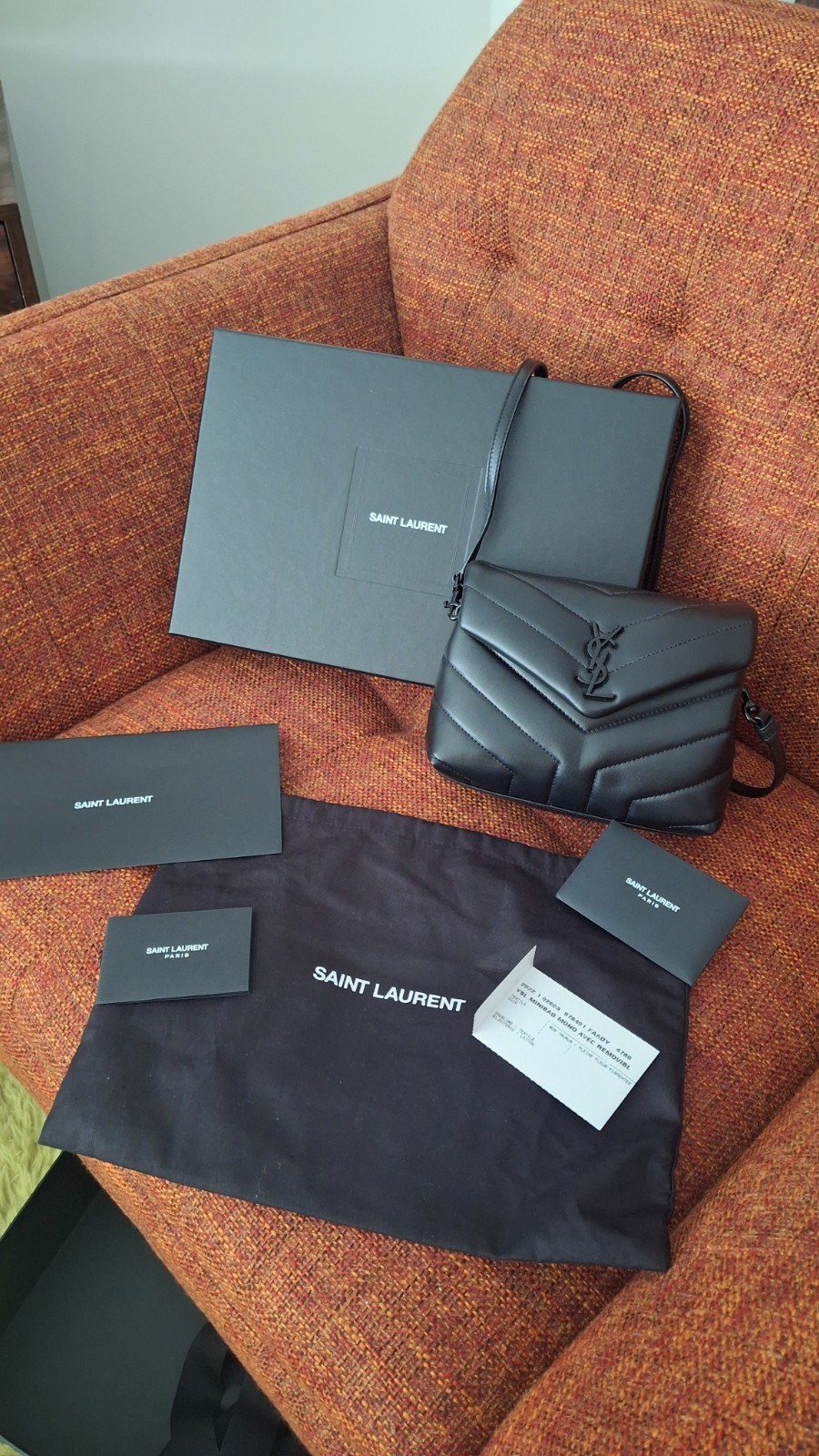 BORSA LOULOU 100% AUTENTICA NUOVA DONNA YVES SAINT LAURENT MONOGRAM PUFFER MINI GIOCATTOLO