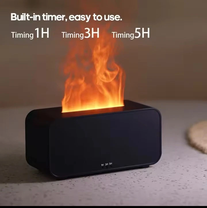 New Simulation Flame Aromatherapy Machine Mini Air Humidifier LED Colorful Light - Image 3 of 4