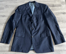 Hugo Boss Rossellini Kurtka filmowa Marynarka Męska 46" Niebieskie paski Super 140 Wełna