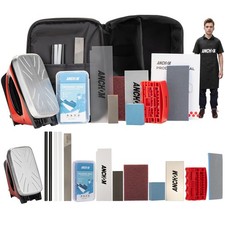 ANCHOM Ski Snowboard Tuning Kit - Complete Waxing Kit with Iron, Wax, Edge Tools