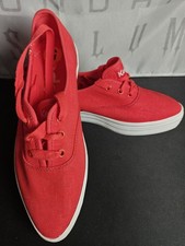 KEDS Women's 7 Red Linen Point Lace Up Sneakers New Blemishes