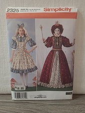 Simplicity Pattern 2325 Alice in Wonderland Queen of Hearts R-5 14-22 Uncut