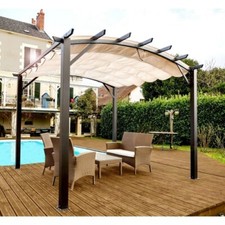 Gazebo Pergola in Alluminio 3.4x3.3 da Giardino Telo Copertura Pergolato