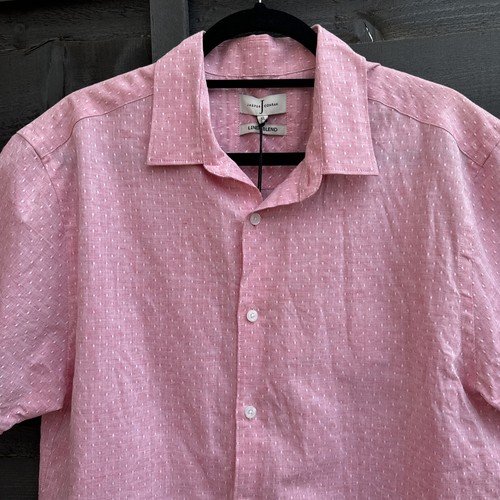 Jasper Conran Linen Short Sleeve Shirt Pink Size XL New - Picture 2 of 8