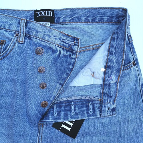 XXIII Women's COCO Asymmetrical Jean Light Blue High Rise Relaxed Fit Sz 12 NWT - Picture 9 of 10