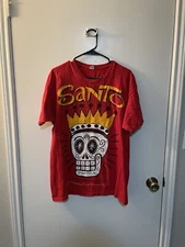 Vtg Saint Arnold Brewing Co Beer Red Santo Skull Houston TX T-Shirt Size L