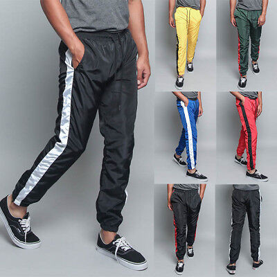 Men's Striped Drawstring Sports Workout Windbreaker Track Men's Striped Drawstring Sports Workout Windbreaker Track