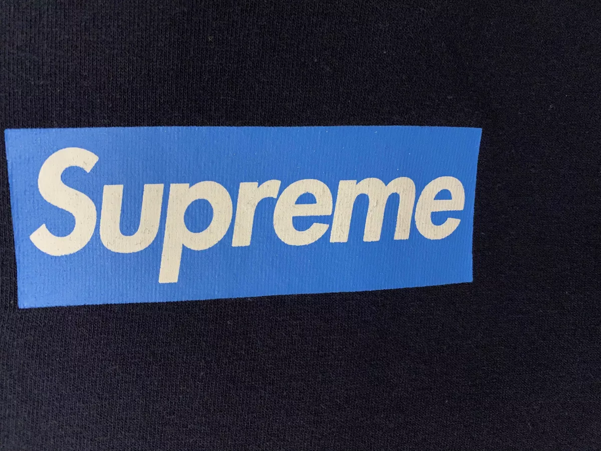 Supreme box logo tee Blue on navy