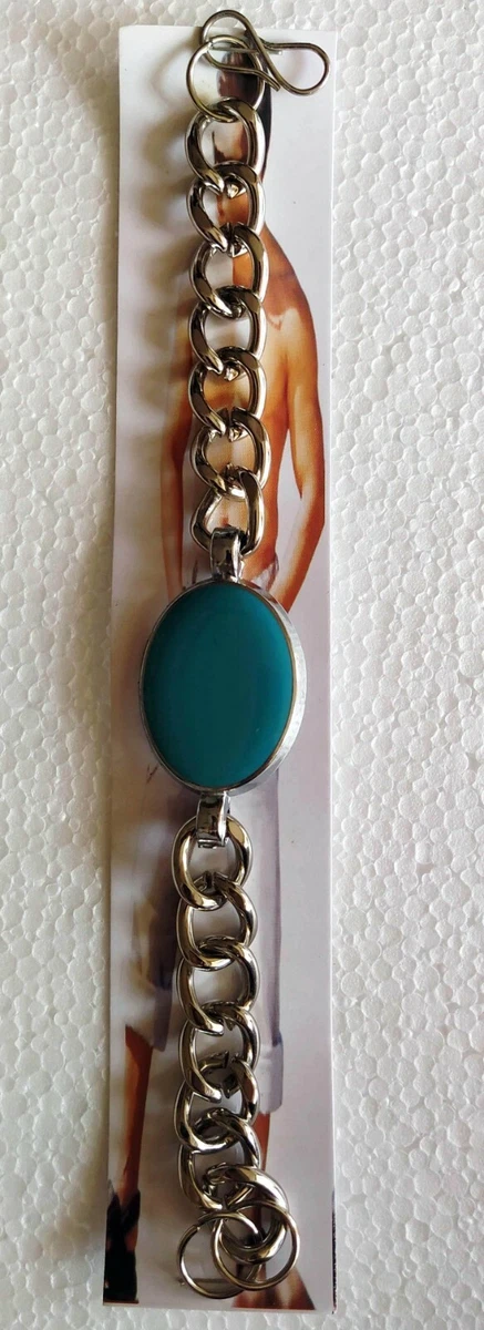 SALMAN KHAN Style Turquoise Blue Stone Steel Bracelet 23cm / 9inch Long -  S11 | eBay