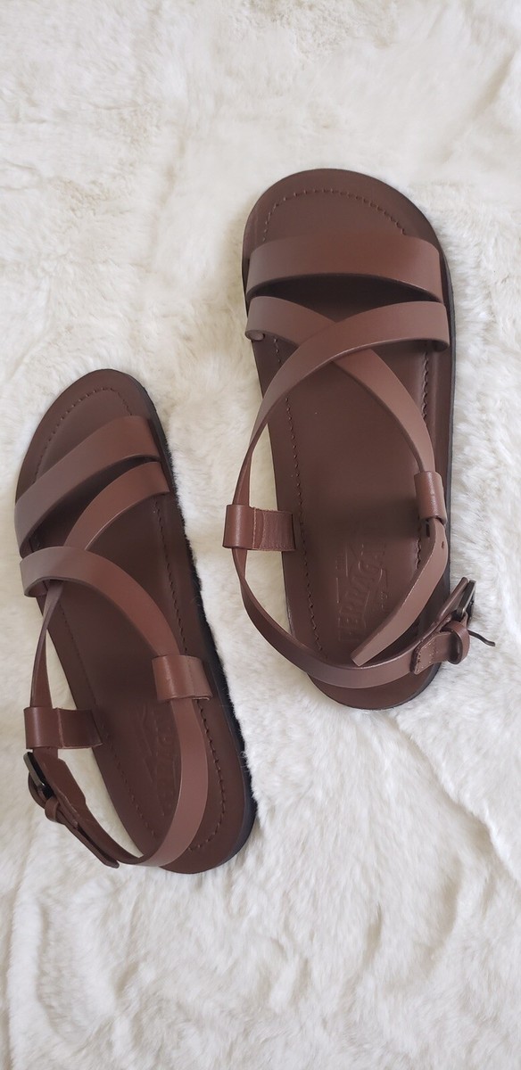 Salvatore Ferragamo Mens Brown Leather Sandals | eBay display picture 1