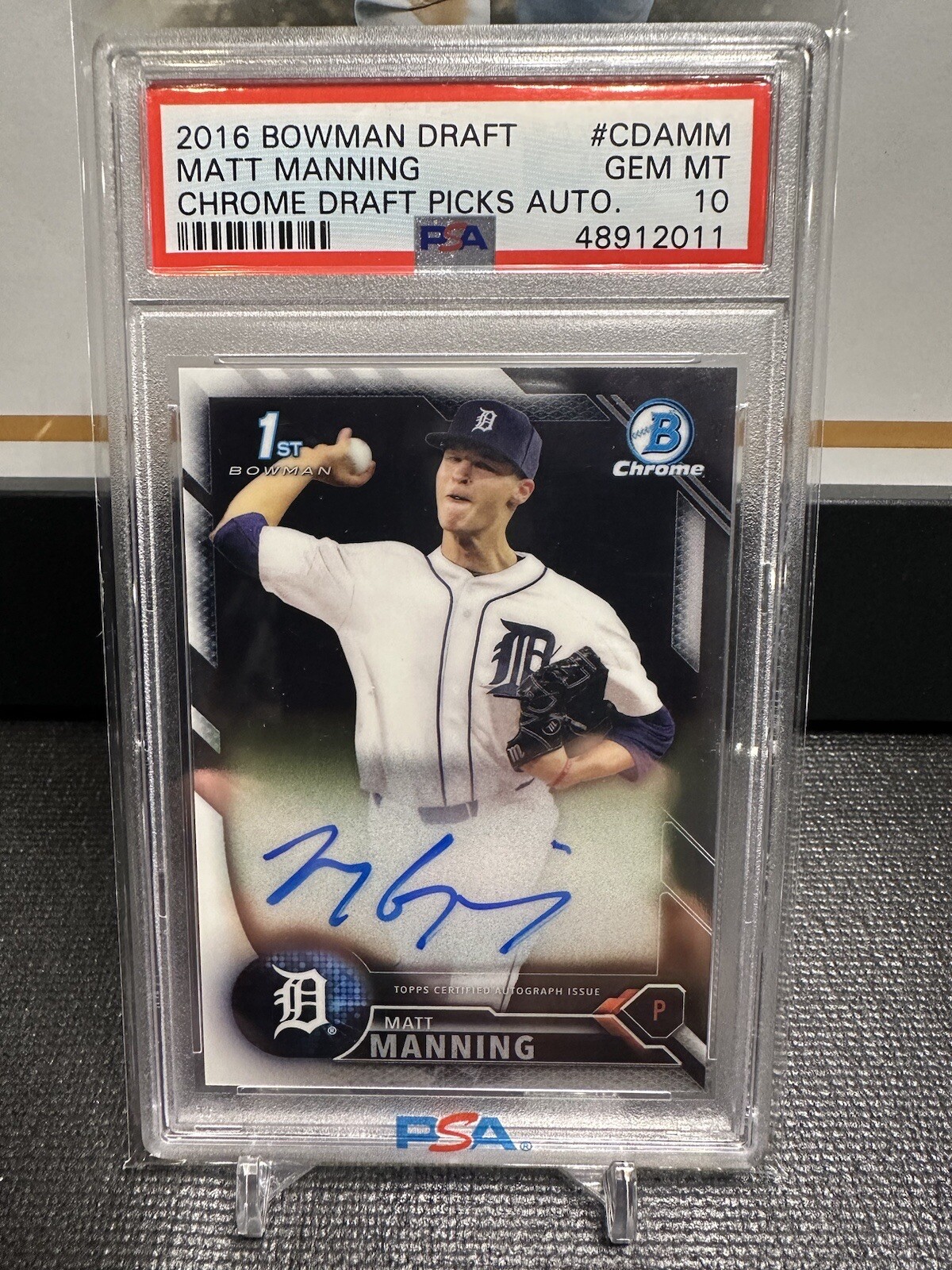 MATT MANNING 2016 Bowman Draft Chrome Auto Rookie Detroit Tigers PSA 10 - PoP 84
