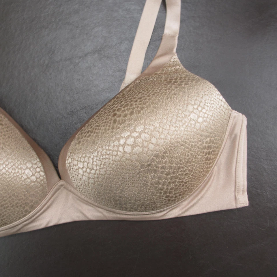 Warners Bra Size 40C Brown Padded Wireless Adjustable Clasp Back - Image 4 of 4