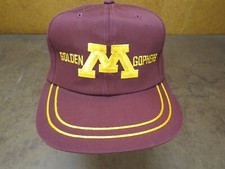 2 stripe Golden Gophers Minnesota Football Basketball sports Trucker VTG hat