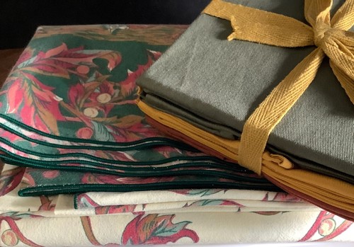 Thanksgiving Tablecloth 78x58 Rectangle Turkey Leaf + 12 New Cotton Napkins SALE - Picture 9 of 14