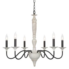 Kira Home Montreal 29" 6-Light French Country Chandelier, Adjustable Height