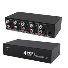 UK Stereo Audio Splitter 1X4 Analog Audio Distributor 35mm Aux L/R RCA 1In 4 Out