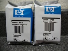 2 Genuine New HP 58 Photo Color Ink Cartridges C6658A