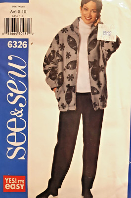 UNGESCHNITTEN**Schnittmuster**Damen Jacke & Hose**Größe 6-8-10*EINFACH*siehe & Nähen 6326