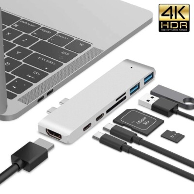 7-in-1 Thunderbolt Hub für Mac Air Pro M1 M2 M3 | 3.1 USB-C auf HDMI Adapter 4K