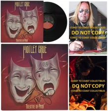 Vince Neil Tommy Lee Signed Motley Crue Theatre of Pain Album COA Proof Vinyl